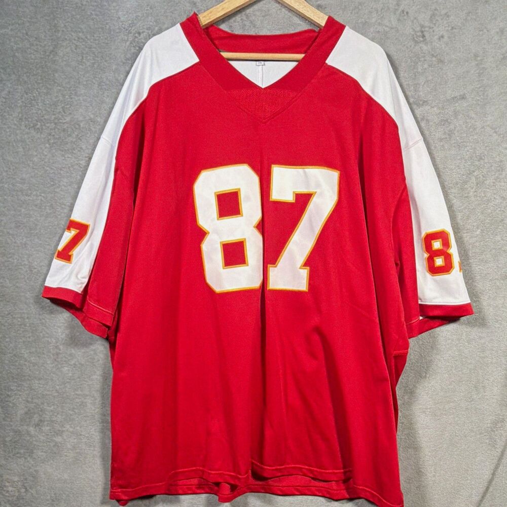 Kansas City Chiefs NFL Travis Kelce #87 Football Jersey Red/White 7XL